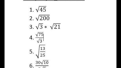 Simplifying Radicals,  Product Rule & Quotient Rule