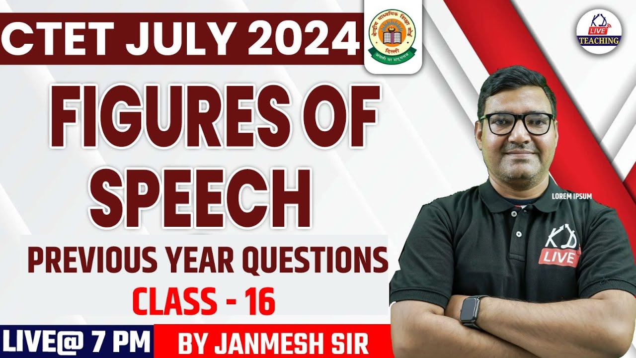 CTET JULY 2024 | English | PYQ FIGURES OF SPEECH | CLASS 16 | BY ...