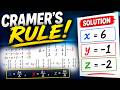 Cramer's Rule: Easily Solve 3 Equations with 3 Unknowns!