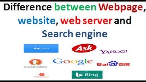 Difference between web page and web site and web server and search engine