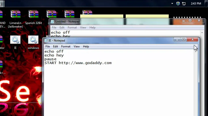 How to create a batch file on windows 7