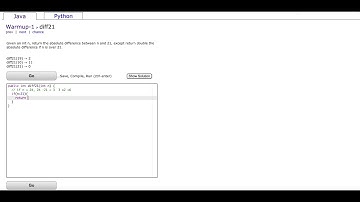 Java: CodingBat– Warmup-1– diff21
