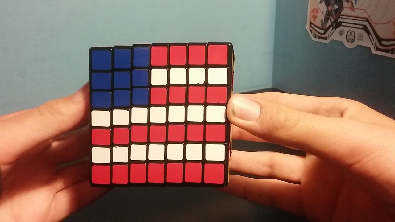 how-to-make-the-american-flag-pattern-on-7x7-cube-youtube