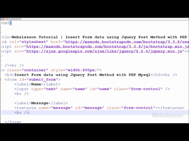 Insert Form data using Jquery Post() Method with PHP Mysql