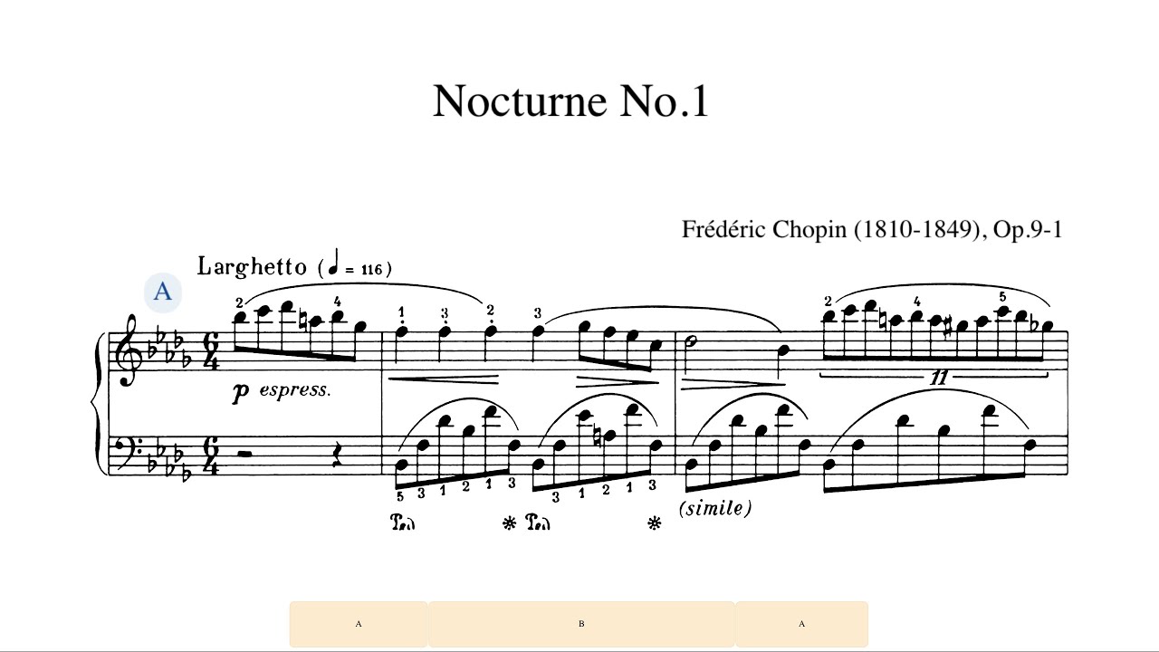 Chopin, Nocturne No.1 in B flat minor, Op.9 No.1 (Nikita Magaloff)