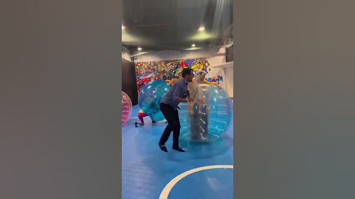 Playing amazing game in big balloon