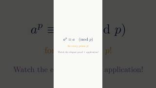 Fermat's Little Theorem proved + application 🔥 #math #shorts