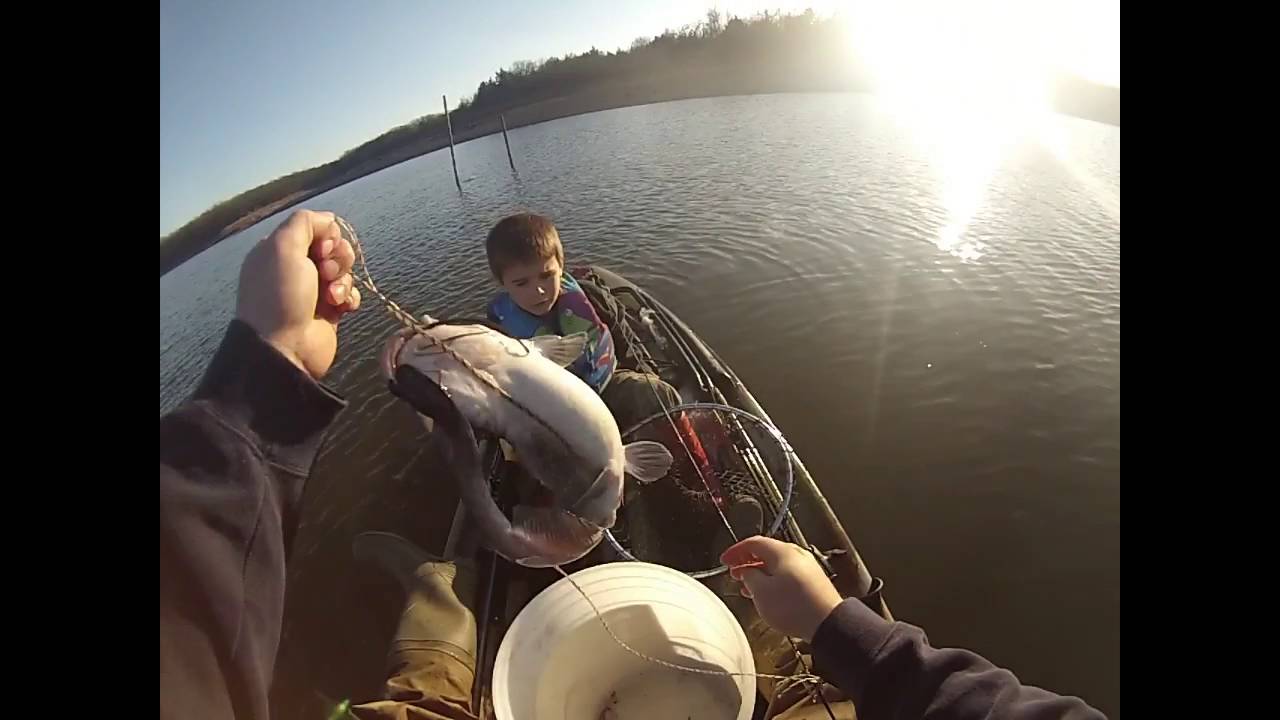 Trotline Catfishing from Kayak February 9, 2015 YouTube
