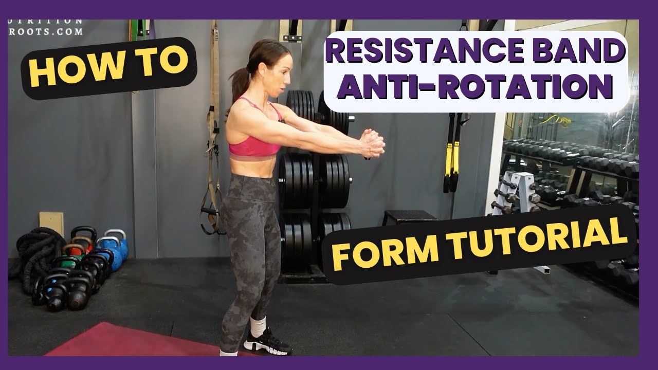 Жим Паллофа стоя с эластичной лентой | Укрепление мышц кора и стабильность