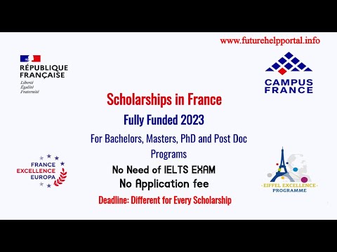 Fully Funded Scholarships in France | No IELTS or TOFEL | Fully Funded 2023