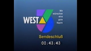 West3 04.01.1989 - West3 Aktuell, Programmtafeln, Sendeschluss und Testbild