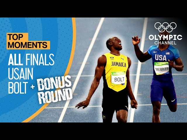 Usain Bolt | ALL Olympic finals + Bonus round | Top Moments class=