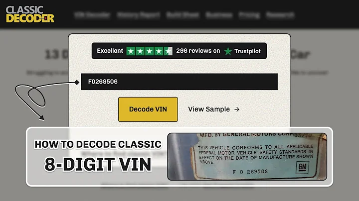 How to Decode an 8-Digit VIN Number for Classic Cars?
