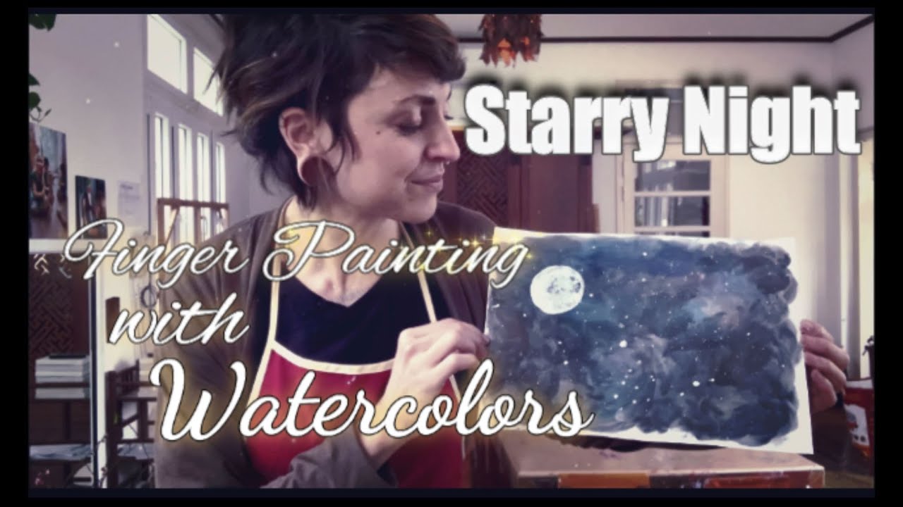 Starry Night with Finger Painting YouTube