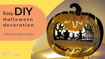 3d pumpkin craft ideas: Pumpkin light up | Pumpkin crafts with paper | Halloween craft tutorial