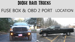 ram truck obd 2 scan port & fuse box location | hemi or diesel