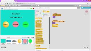 07 (of 17) - Code the Answer Choices for the First Question (Code a Quiz Game in Scratch Series)