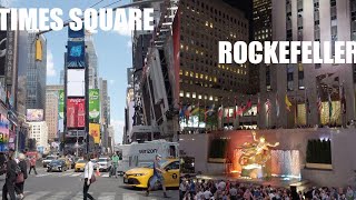 [4k] New York Walk Around Times Square to Rockefeller Day Night