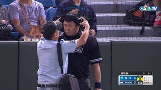 09/24 富邦 vs Lamigo 六局下,Lamigo挑戰失敗,詹智堯遭封殺在二壘前