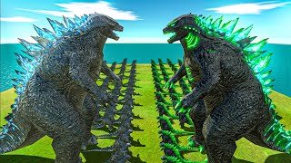 Legendary Godzilla War  Growing Godzilla 2014 vs Radiation Godzilla, Animal Revolt Battle Simulator