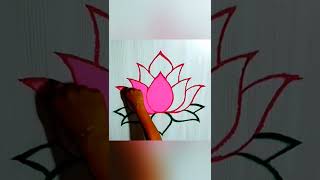 3d effect lotus flower rangoli design #shorts 3d effect lotus flower rangoli design #shorts