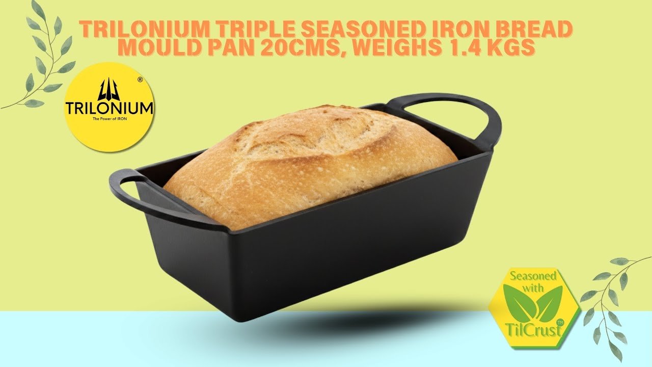 Unboxing the.. Trilonium Triple seasoned Iron bread mould pan 20cms, weighs 1.4 kgs