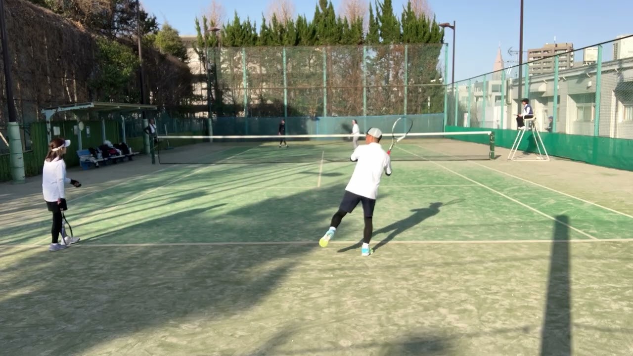 R7年度渋谷区ミックス大会50予選リーグ 小澤・池田(國學院高校OB会)④-1 草場・山田(幡代・ベスト)