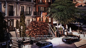 The Sims 4: New York Townhouse Tour + Playable Floral Café || 4K Tour