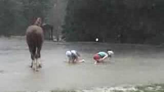 double bare back fall with splash