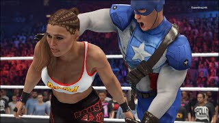 FULL MATCH - Ronda Rousey vs. Captain America - WWE 2K24