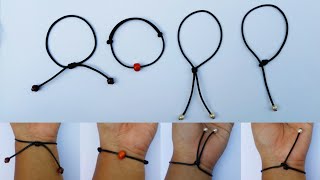 DIY 4 The Simples Single Strand Friendship Bracelets || adjustable sliding knot bracelet