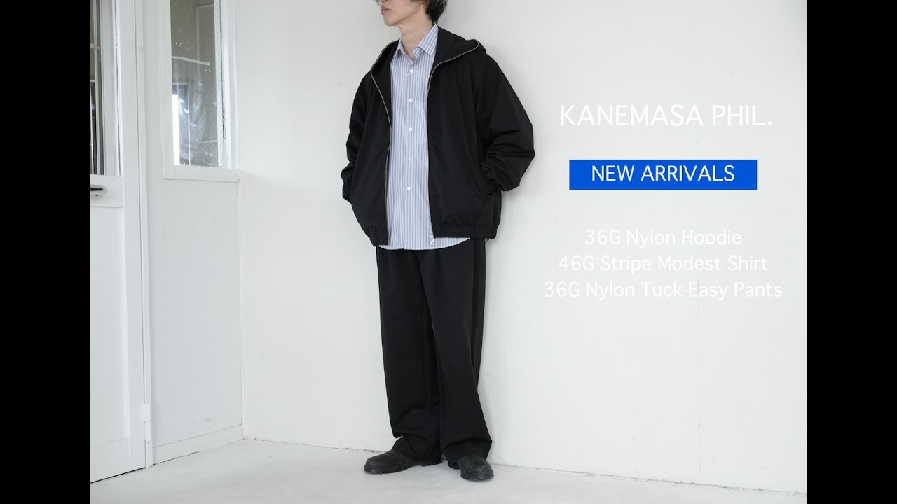 KANEMASA PHIL. 「36G Nylon Hoodie」COL：BLACK BDYE