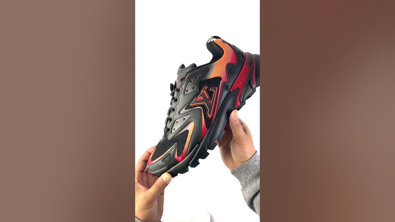 LOUIS VUITTON RUNNER TATIC SNEAKERS IN BLACK AND ORANGE