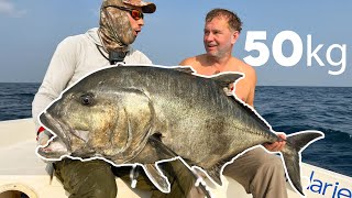 Тропическая рыбалка: поймать 50 кг монстра в Омане/ Fishing trip to Sothern Oman - Monster 50 kg GT!