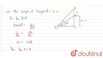 From a point P on the ground the angle ofelevation of the top of a 10 m tall building is 30^o. A...