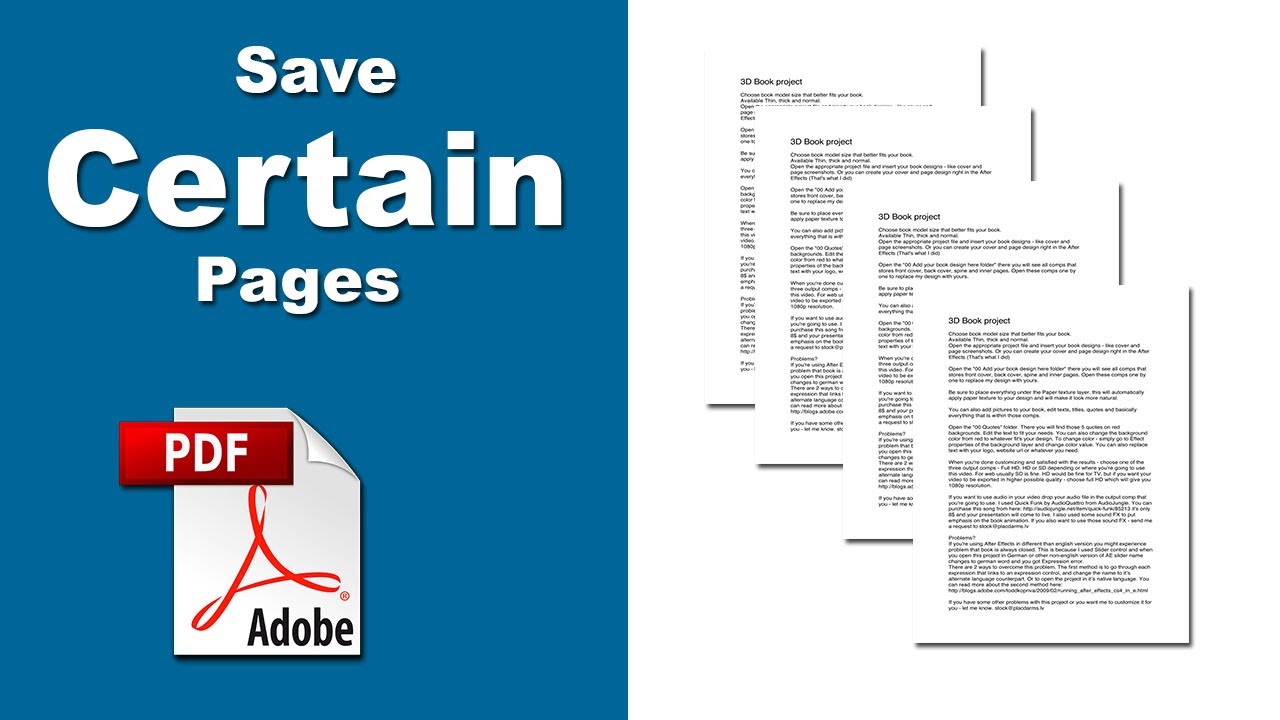 How to Save Only Certain Pages of a PDF with Adobe Acrobat Pro 2020 ...