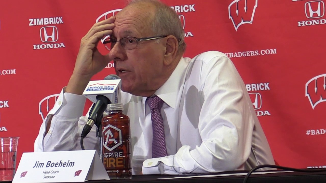 Syracuse basketball coach Boeheim's Wisconsin press conference YouTube