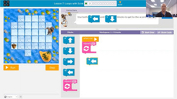 Learn to program on code.org with Loops with Scrat