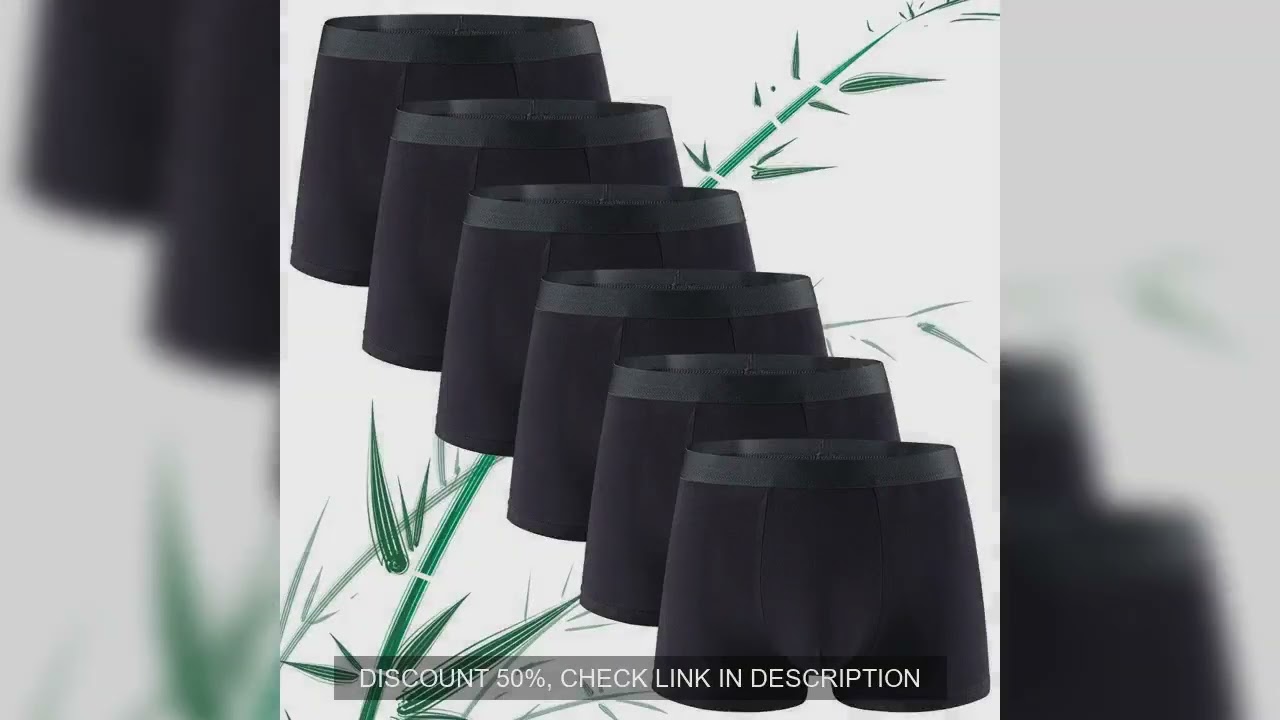 6pcs Bamboo Fiber Men Flat Underwear Solid Color Simple Mid Waist Sports Underpants Soft Breathear H