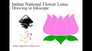 How to Draw Lotus Flower in Inkscape || Indian National Flower Lotus Drawing in Inkscape