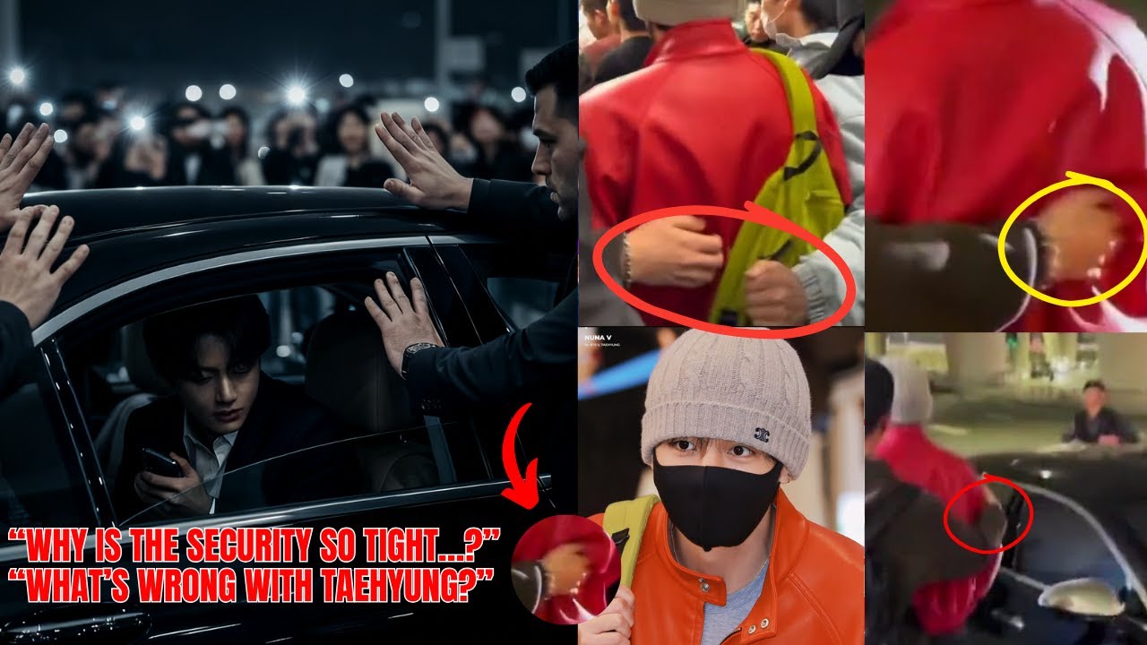 Почему Тэхёна так тщательно охраняли в аэропорту…? Фанаты BTS обеспокоены.