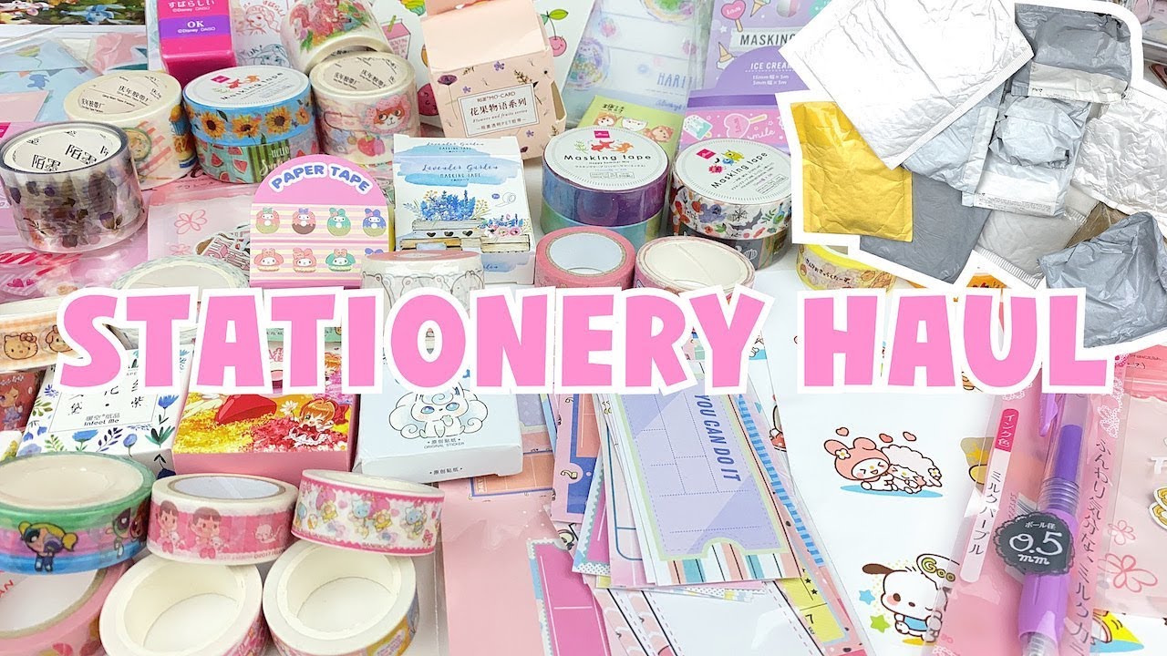 HUGE STATIONERY HAUL! Washi Tape, Pens, and Stickers | Aliexpress, Daiso + More ♡