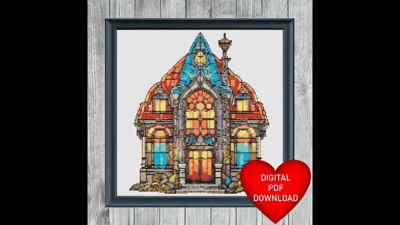 Stained Glass Manor Cross Stitch Video