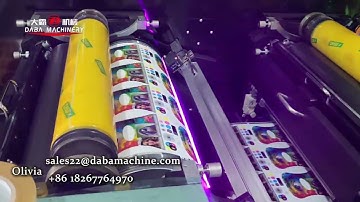 DABA 4 Servo Motor Driven Inline 8 Color BOPP Adhesive Label Cold Foiling Printing Machine Test