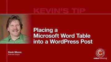 Placing a Microsoft Word Table into a WordPress Post
