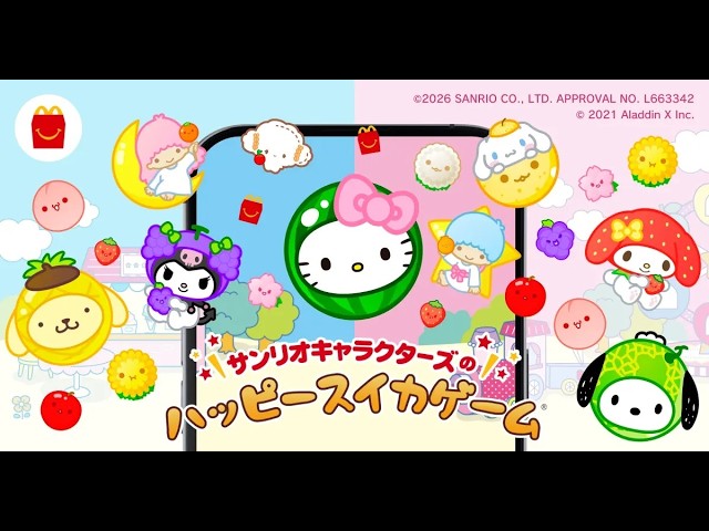 Sanrio Characters Happy Watermelon Game Day 1] Let's play the game