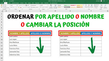 Como ORDENAR POR APELLIDO O NOMBRE O CAMBIAR LA POSICIÓN DE LOS DATOS en Excel