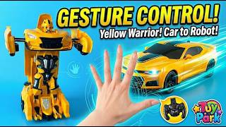 Satisfying Unboxing: Gesture Control Car Transforms into Giant Bumblebee Robot!