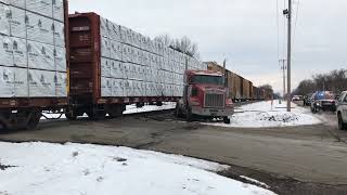 Train vs semi in Portage, no injuries