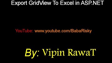 Export GridView To Excel in ASP.NET